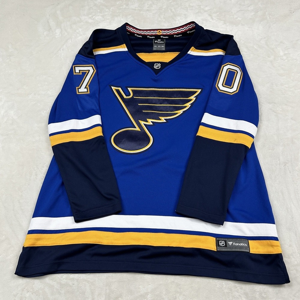 Fanatics Hockey Jersey Mens 2XL Blue St. Louis Blues Sundqvist 70 Breakaway